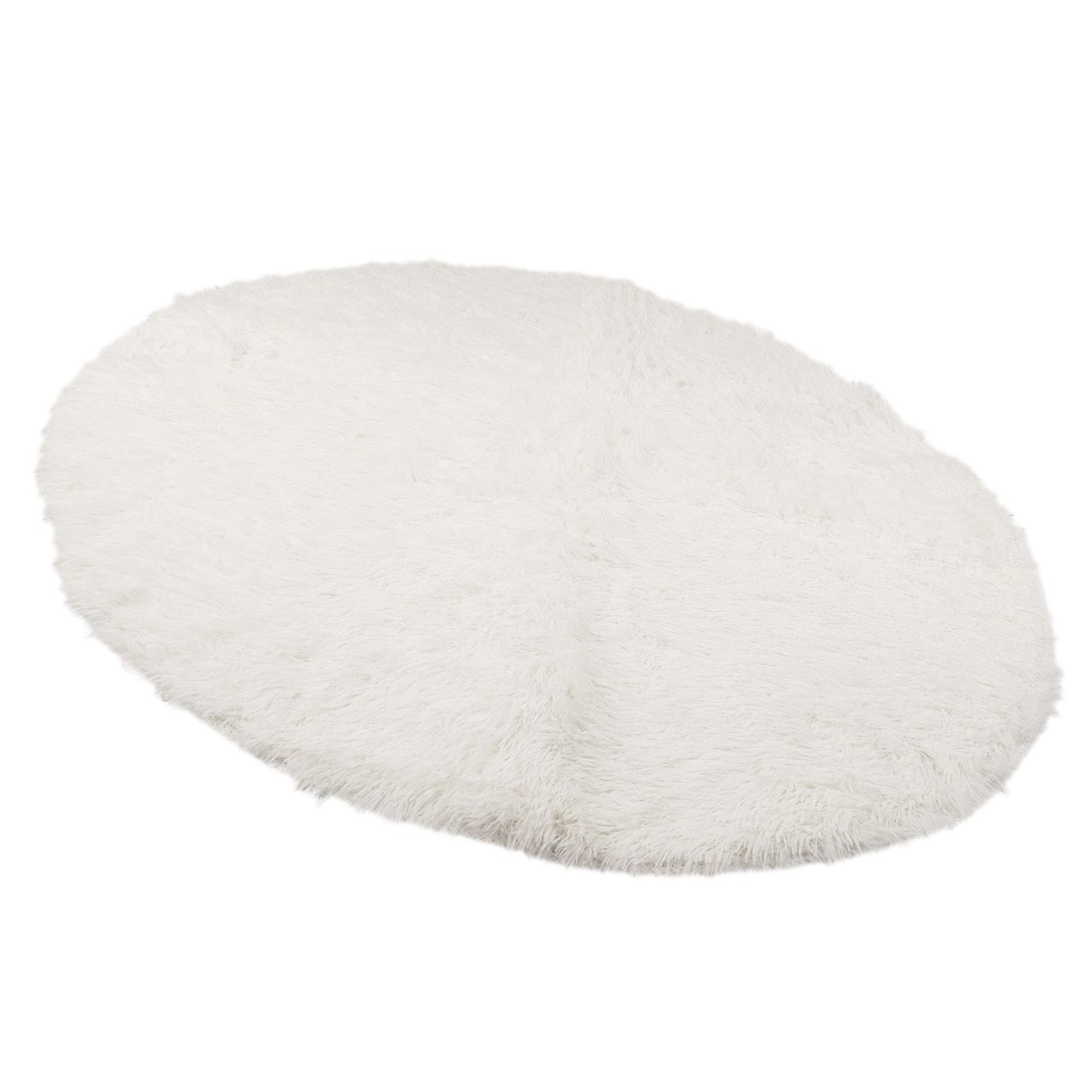 Round Plush Carpet Super Soft Fluffy Carpets Anti Skid Fuzzy Rug Modern Plush Area Rugs for Living Room Bedroom White - view 3