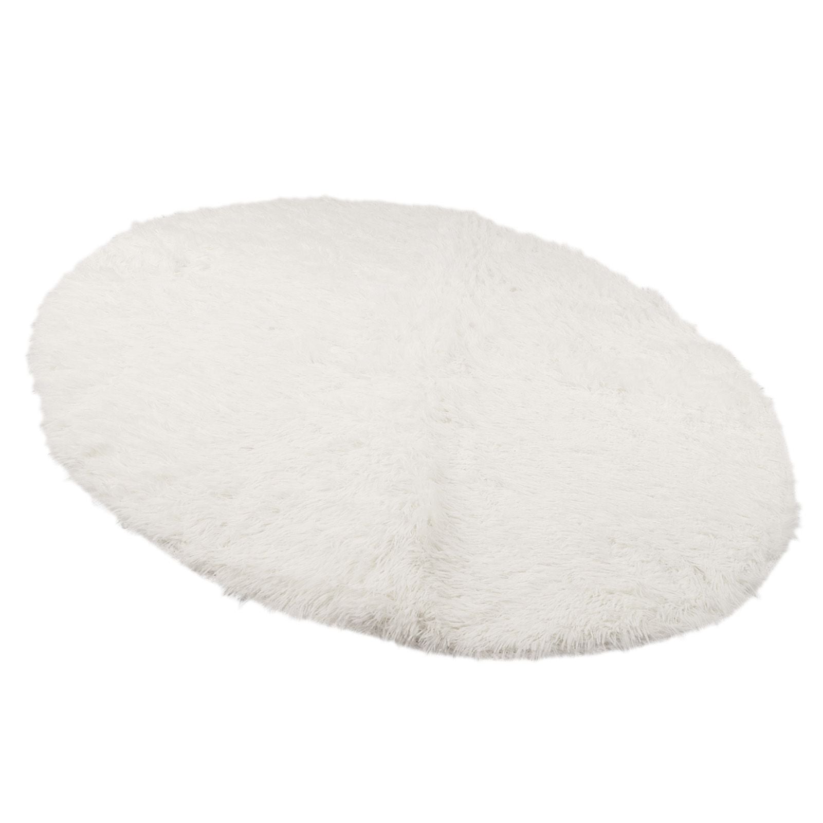 Round Plush Carpet Super Soft Fluffy Carpets Anti Skid Fuzzy Rug Modern Plush Area Rugs for Living Room Bedroom White - view 3