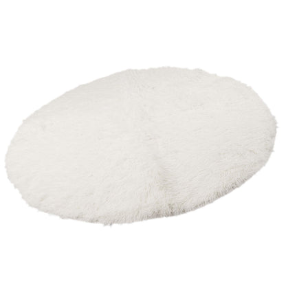 Round Plush Carpet Super Soft Fluffy Carpets Anti Skid Fuzzy Rug Modern Plush Area Rugs for Living Room Bedroom White - view 4