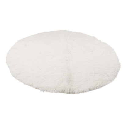 Round Plush Carpet Super Soft Fluffy Carpets Anti Skid Fuzzy Rug Modern Plush Area Rugs for Living Room Bedroom White - view 5