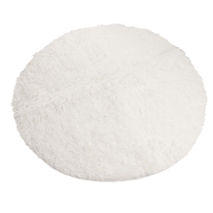 Round Plush Carpet Super Soft Fluffy Carpets Anti Skid Fuzzy Rug Modern Plush Area Rugs for Living Room Bedroom White - view 10