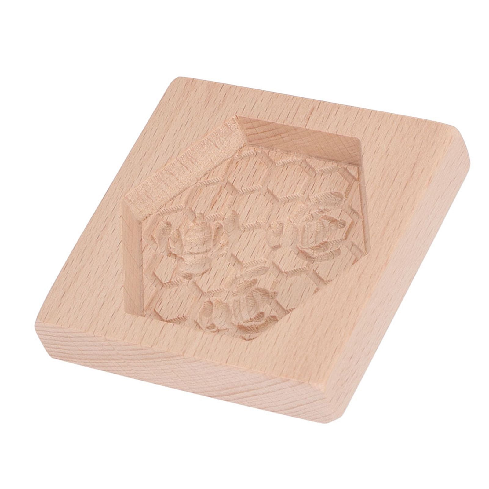 Wooden Cookie Mould Beechwood Reusable Washable Biscuit Press Stamp Mold for Kitchen Baking Bee - view 2