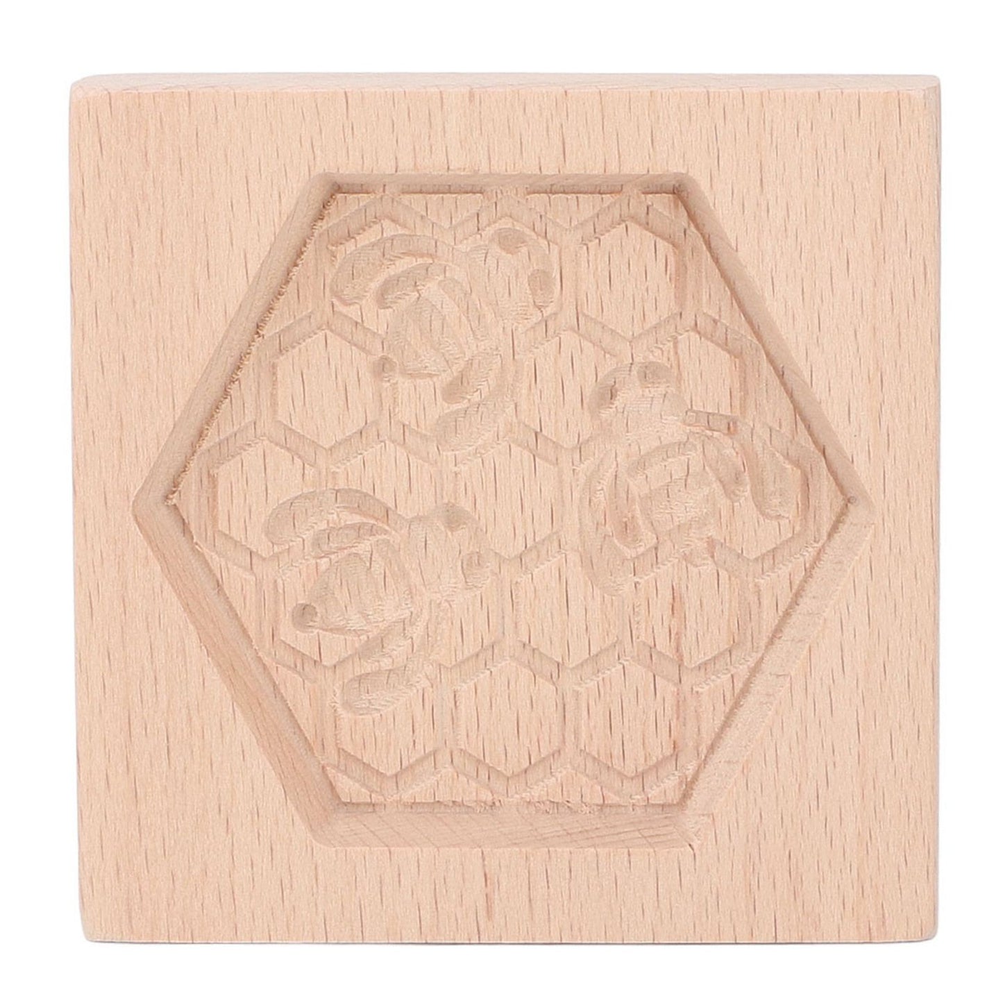 Wooden Cookie Mould Beechwood Reusable Washable Biscuit Press Stamp Mold for Kitchen Baking Bee - view 4