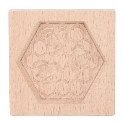 Wooden Cookie Mould Beechwood Reusable Washable Biscuit Press Stamp Mold for Kitchen Baking Bee - view 4
