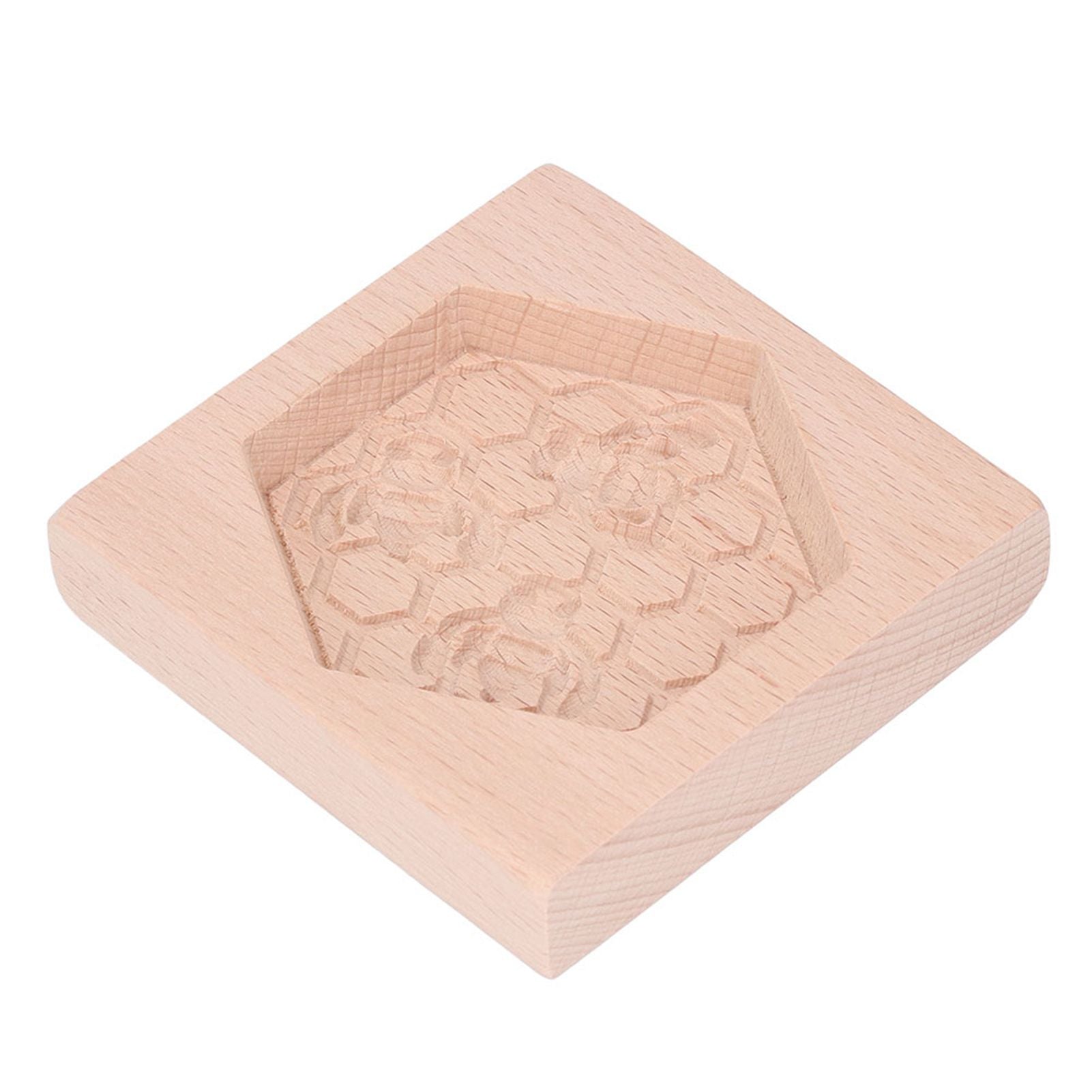 Wooden Cookie Mould Beechwood Reusable Washable Biscuit Press Stamp Mold for Kitchen Baking Bee - view 5