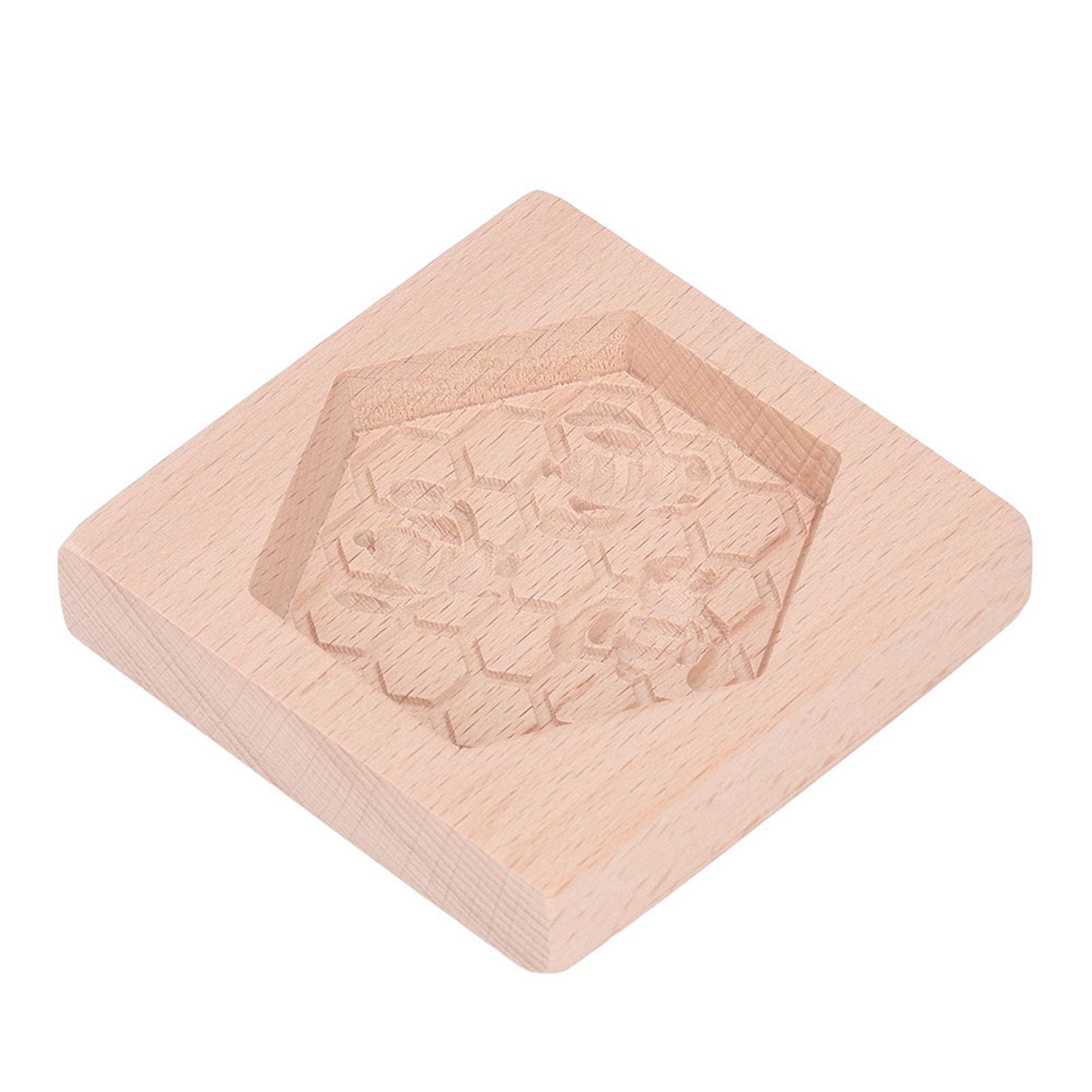 Wooden Cookie Mould Beechwood Reusable Washable Biscuit Press Stamp Mold for Kitchen Baking Bee - view 6