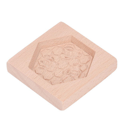 Wooden Cookie Mould Beechwood Reusable Washable Biscuit Press Stamp Mold for Kitchen Baking Bee - view 6