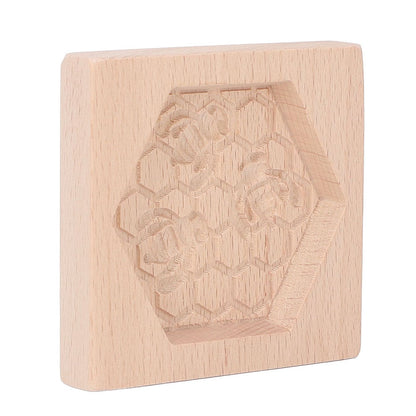 Wooden Cookie Mould Beechwood Reusable Washable Biscuit Press Stamp Mold for Kitchen Baking Bee - view 8