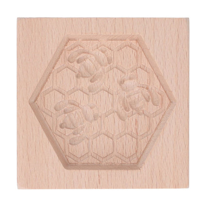 Wooden Cookie Mould Beechwood Reusable Washable Biscuit Press Stamp Mold for Kitchen Baking Bee - view 9