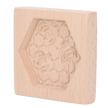 Wooden Cookie Mould Beechwood Reusable Washable Biscuit Press Stamp Mold for Kitchen Baking Bee - view 10