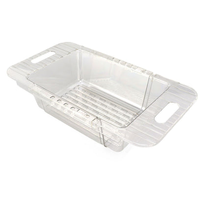 Kitchen Sink Fruit Vegetable Strainer Modern Minimalist PET Kitchen Telescopic Drain Rack Plastic Sink Filter Transparent