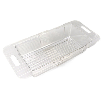 Kitchen Sink Fruit Vegetable Strainer Modern Minimalist PET Kitchen Telescopic Drain Rack Plastic Sink Filter Transparent - view 3