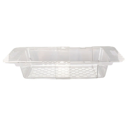 Kitchen Sink Fruit Vegetable Strainer Modern Minimalist PET Kitchen Telescopic Drain Rack Plastic Sink Filter Transparent - view 7
