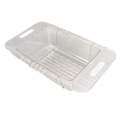 Kitchen Sink Fruit Vegetable Strainer Modern Minimalist PET Kitchen Telescopic Drain Rack Plastic Sink Filter Transparent - view 9