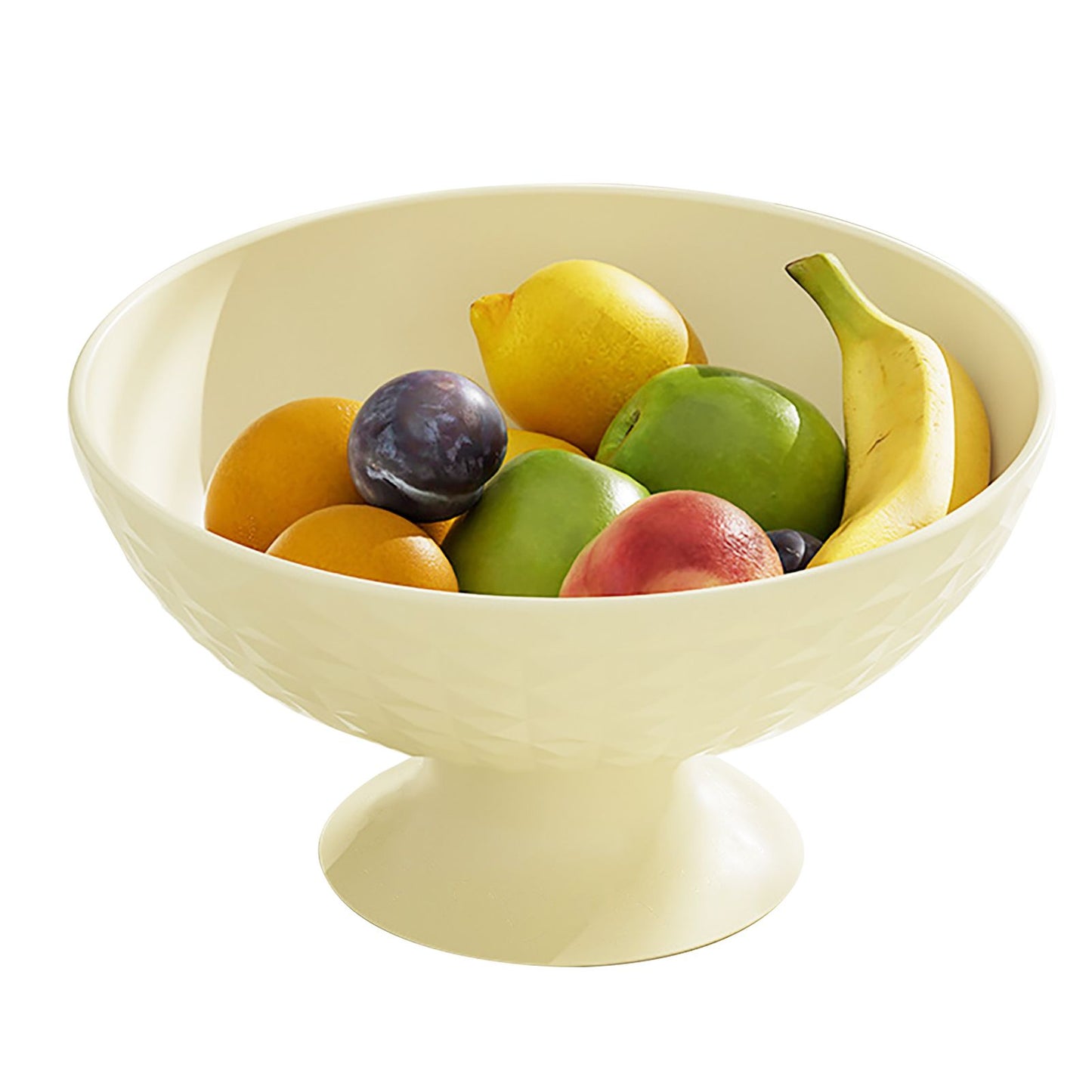 Fruit Tray Plate Holder Plastic Footed Snacks Vegetables Fruits Basket Bowl for Kitchen Counter Dining Room Tables Cream White - view 4