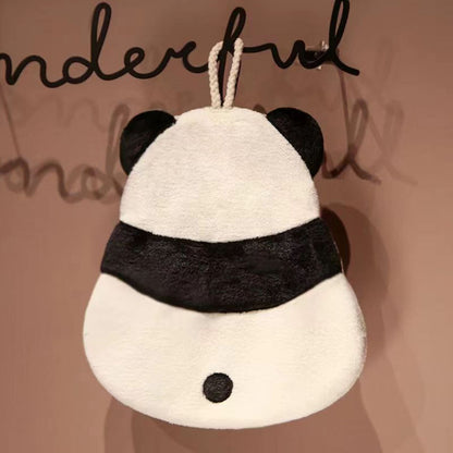 Hand Towel Thickened Cute Cartoon Animal Pattern Absorbent Hanging Kitchen Towel for Kids Home Panda Pattern - view 6