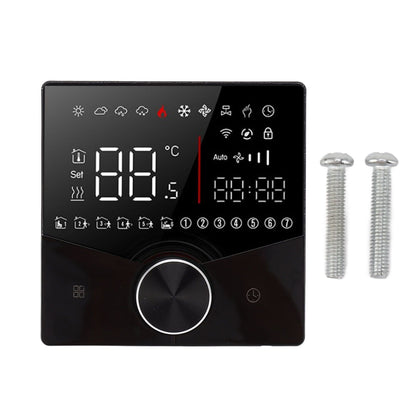 Smart Thermostat Knob Design LCD Color Display Panel Digital Thermostat for Sauna Room Underfloor Heating System Black