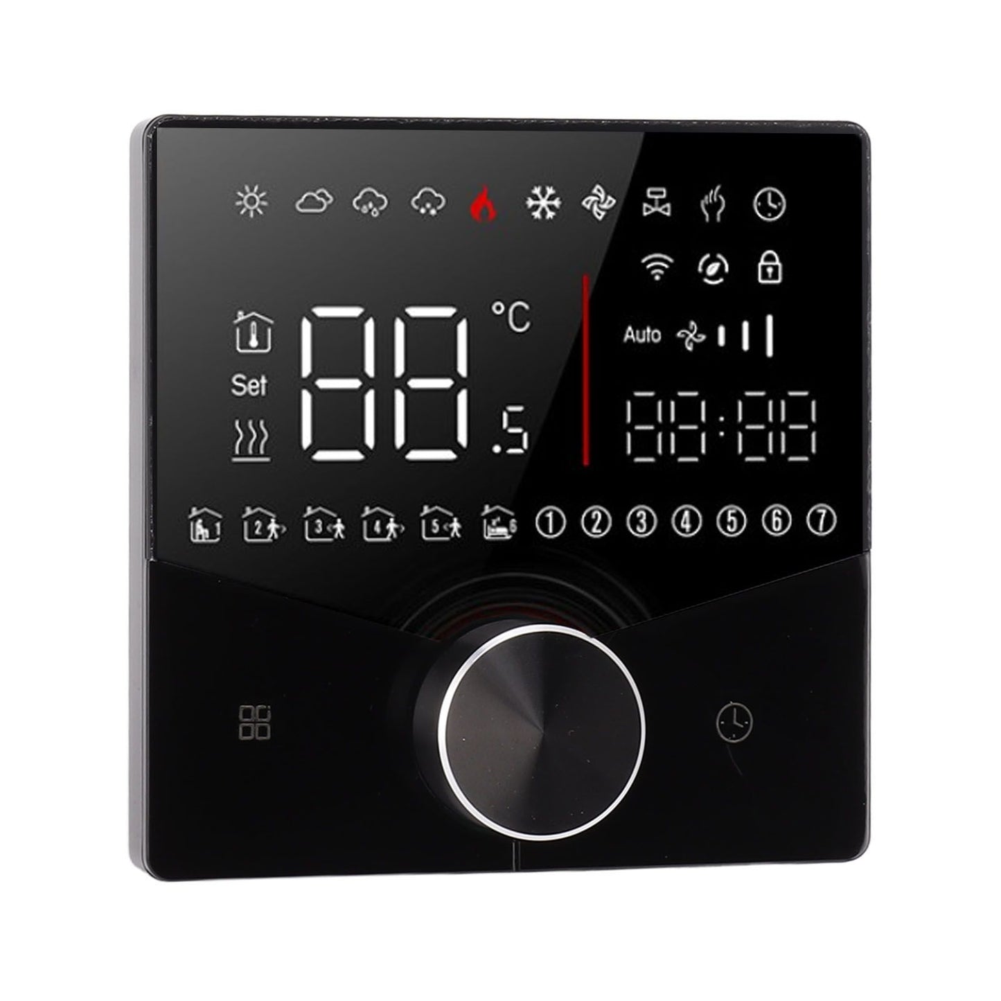 Smart Thermostat Knob Design LCD Color Display Panel Digital Thermostat for Sauna Room Underfloor Heating System Black - view 2