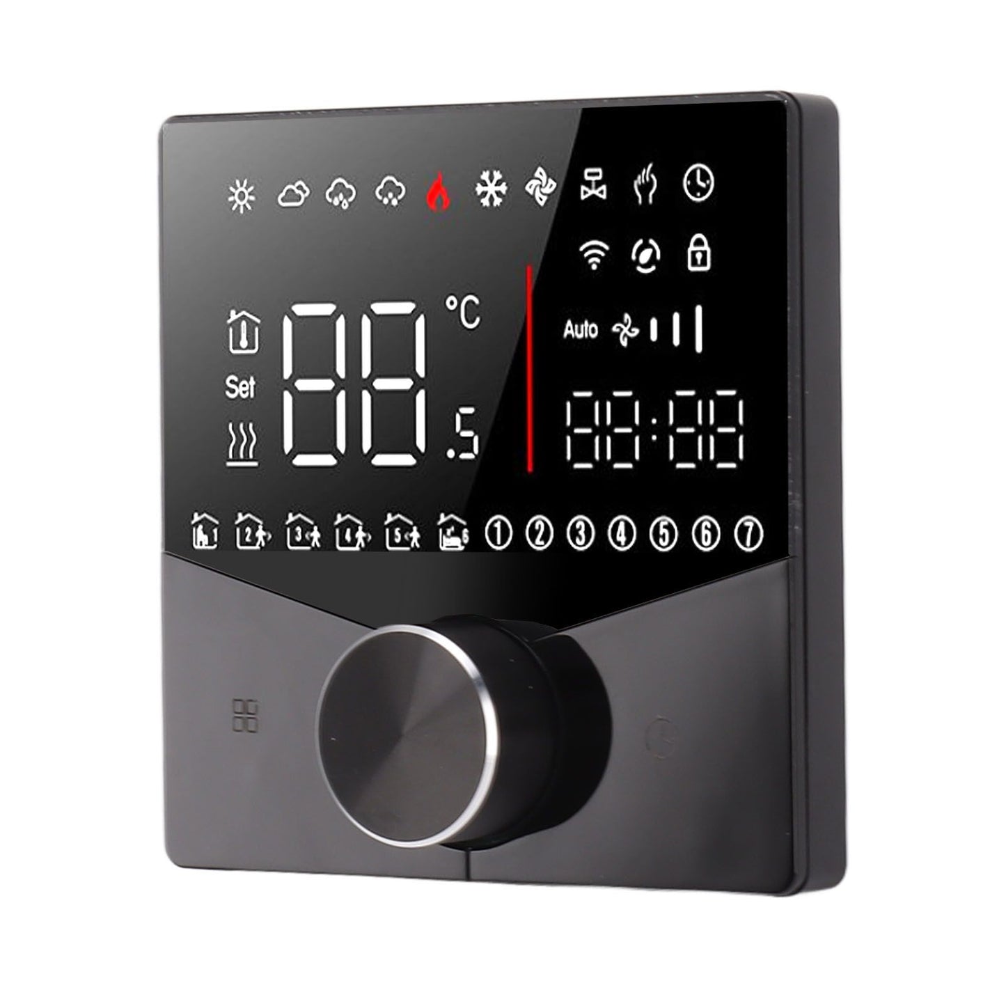 Smart Thermostat Knob Design LCD Color Display Panel Digital Thermostat for Sauna Room Underfloor Heating System Black - view 3