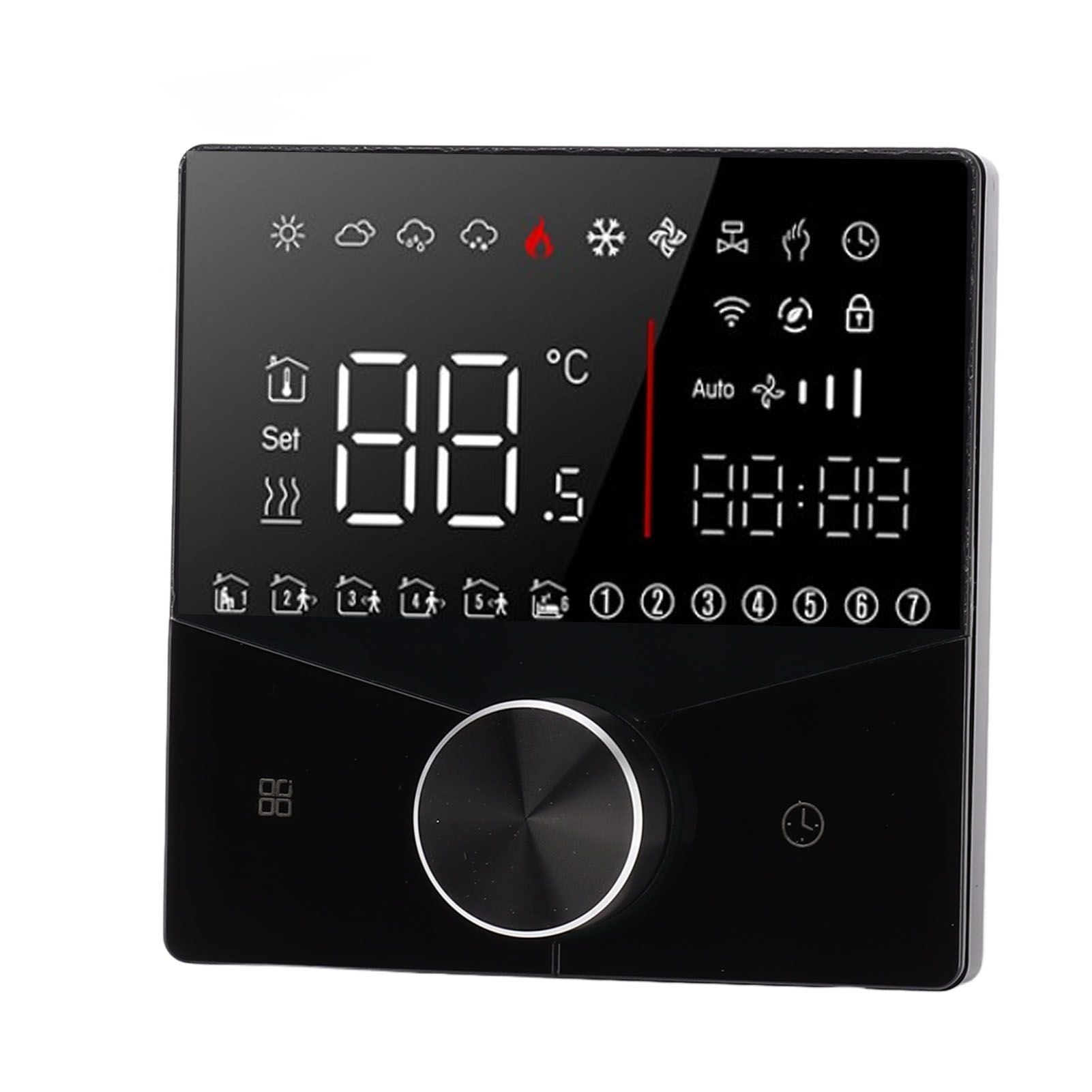 Smart Thermostat Knob Design LCD Color Display Panel Digital Thermostat for Sauna Room Underfloor Heating System Black - view 4