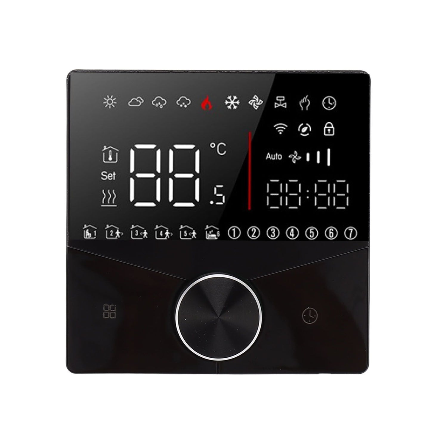 Smart Thermostat Knob Design LCD Color Display Panel Digital Thermostat for Sauna Room Underfloor Heating System Black - view 5