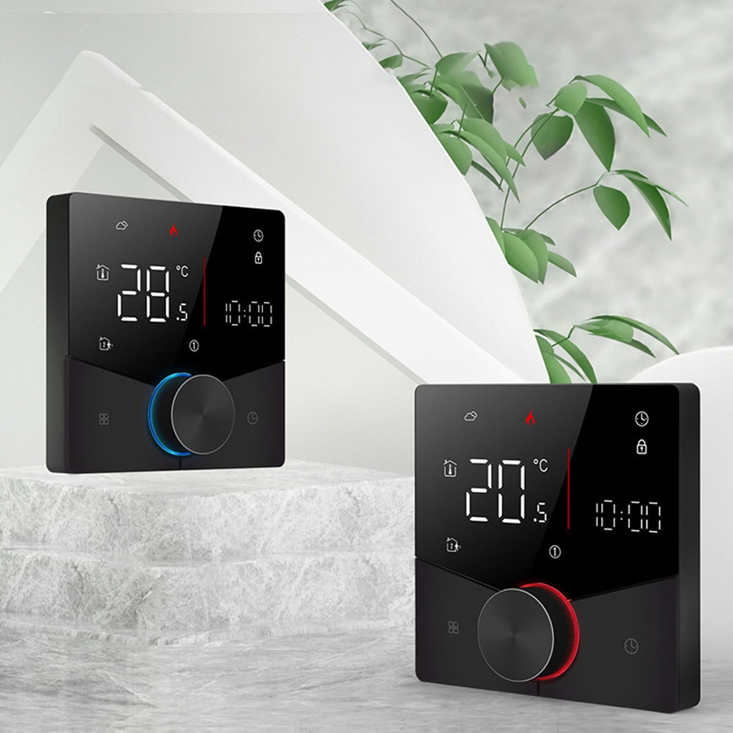 Smart Thermostat Knob Design LCD Color Display Panel Digital Thermostat for Sauna Room Underfloor Heating System Black - view 9