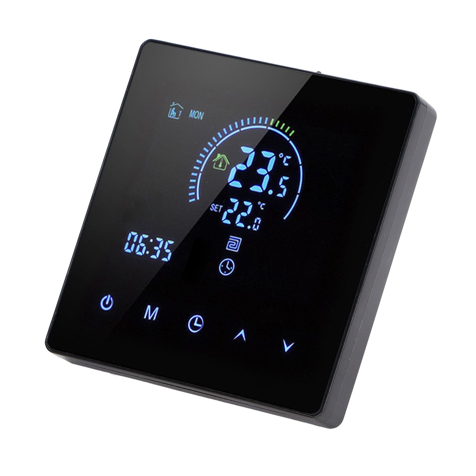 16A Digital Thermostat with LCD Display Programmable Thermostat Electric Heating Thermostat for Home Office Hotel AC 90V‑240V Black WiFi - view 4