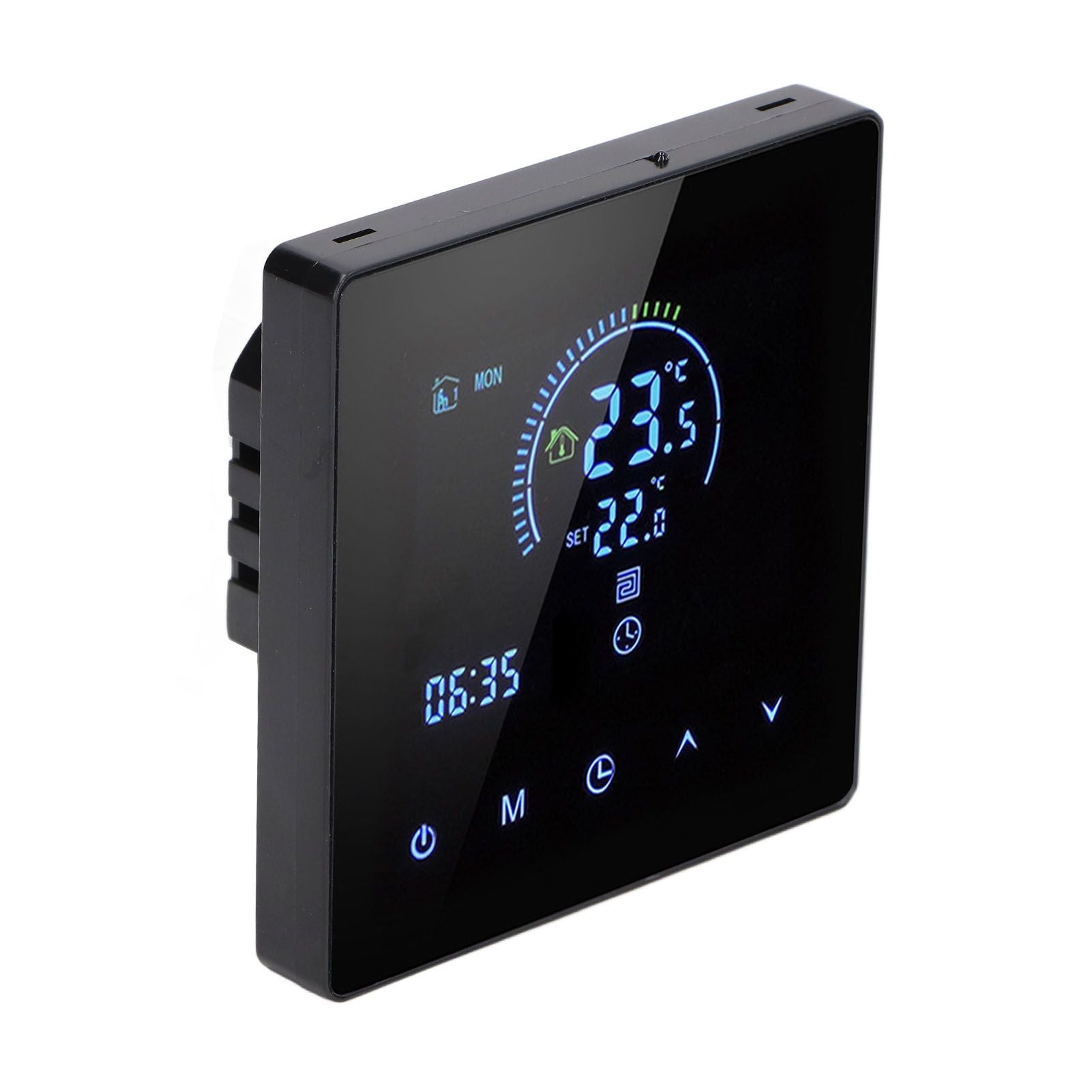 16A Digital Thermostat with LCD Display Programmable Thermostat Electric Heating Thermostat for Home Office Hotel AC 90V‑240V Black WiFi - view 5