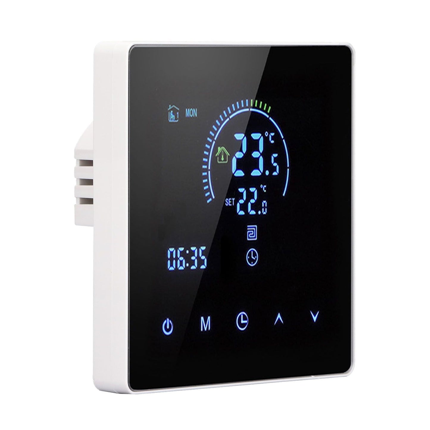 16A Digital Thermostat with LCD Display Programmable Thermostat Electric Heating Thermostat for Home Office Hotel AC 90V‑240V White Without WiFi - view 6