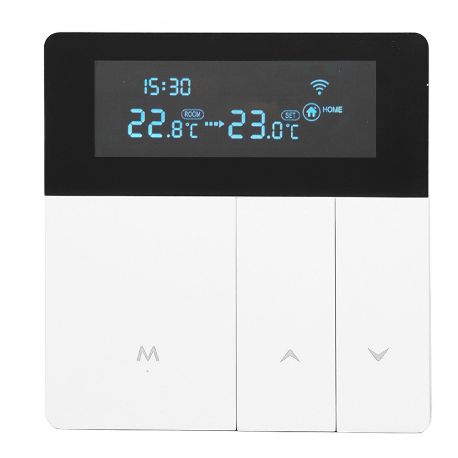 16A Smart Color Thermostat Programmable Smart Electric Heating Thermostat for Home Offices Shopping Malls Hotels AC 90V‑240V White WiFi Style - view 2