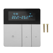 16A Smart Color Thermostat Programmable Smart Electric Heating Thermostat for Home Offices Shopping Malls Hotels AC 90V‑240V Gray WiFi Style