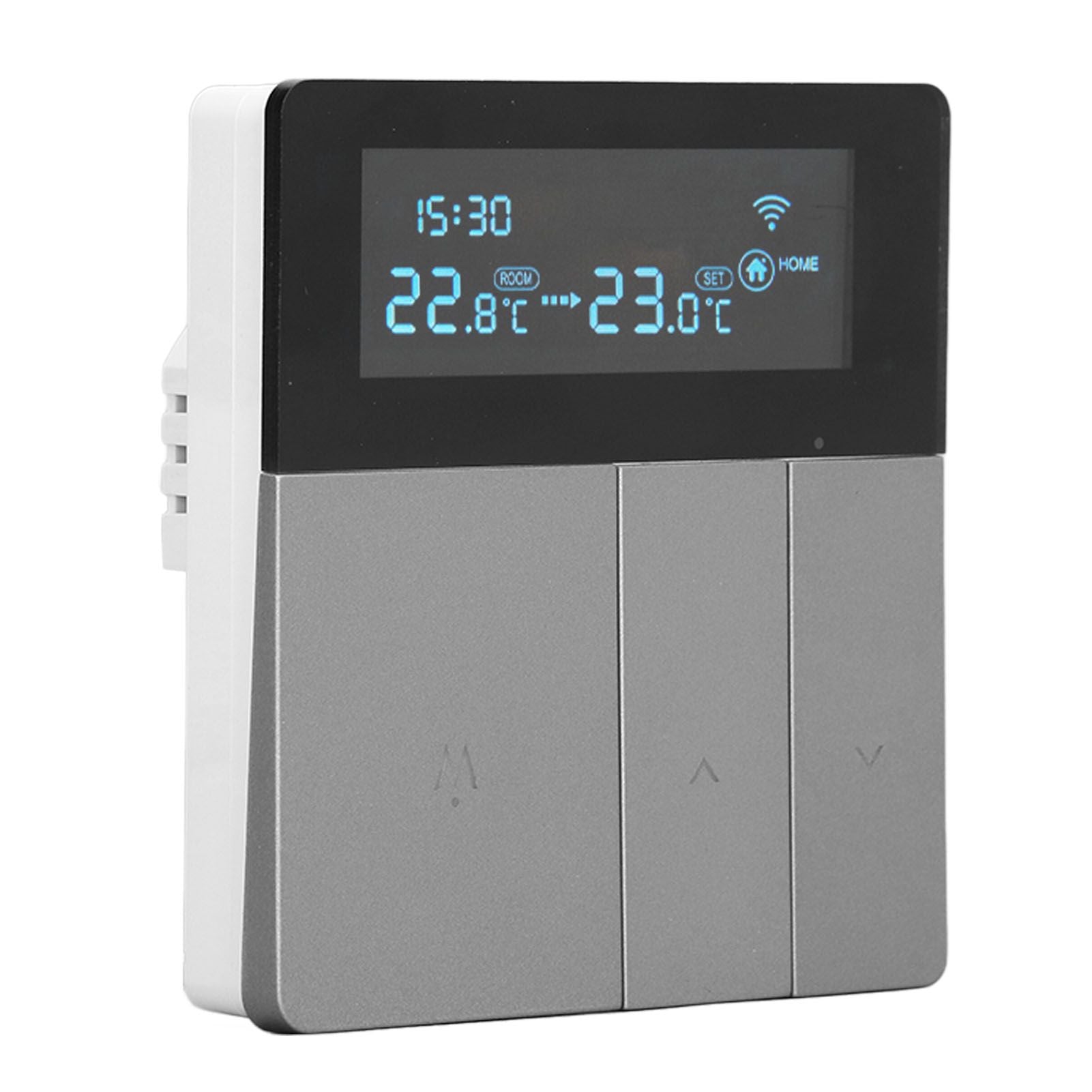 16A Smart Color Thermostat Programmable Smart Electric Heating Thermostat for Home Offices Shopping Malls Hotels AC 90V‑240V Gray WiFi Style - view 7