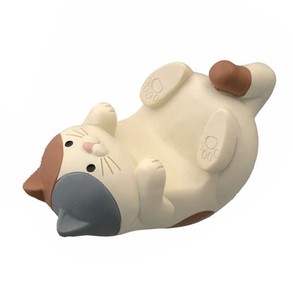 Cat Ornament Multifunctional Phone Tablet Glasses Pen Holder Desk Decoration for Home Tri Colored Cat - view 3