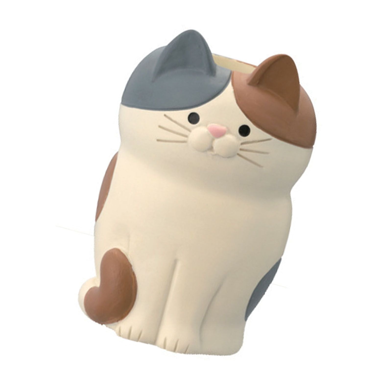 Cat Ornament Multifunctional Phone Tablet Glasses Pen Holder Desk Decoration for Home Squat Tri Colored Cat - view 2