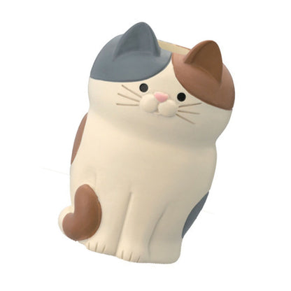Cat Ornament Multifunctional Phone Tablet Glasses Pen Holder Desk Decoration for Home Squat Tri Colored Cat - view 2