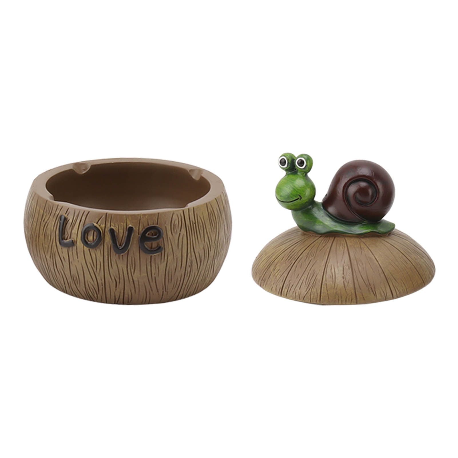 Cute Resin Ashtray Innovative Cartoon Animal Hand Painted Cigarette Ashtray with Lid for Home Living Room Office Snail