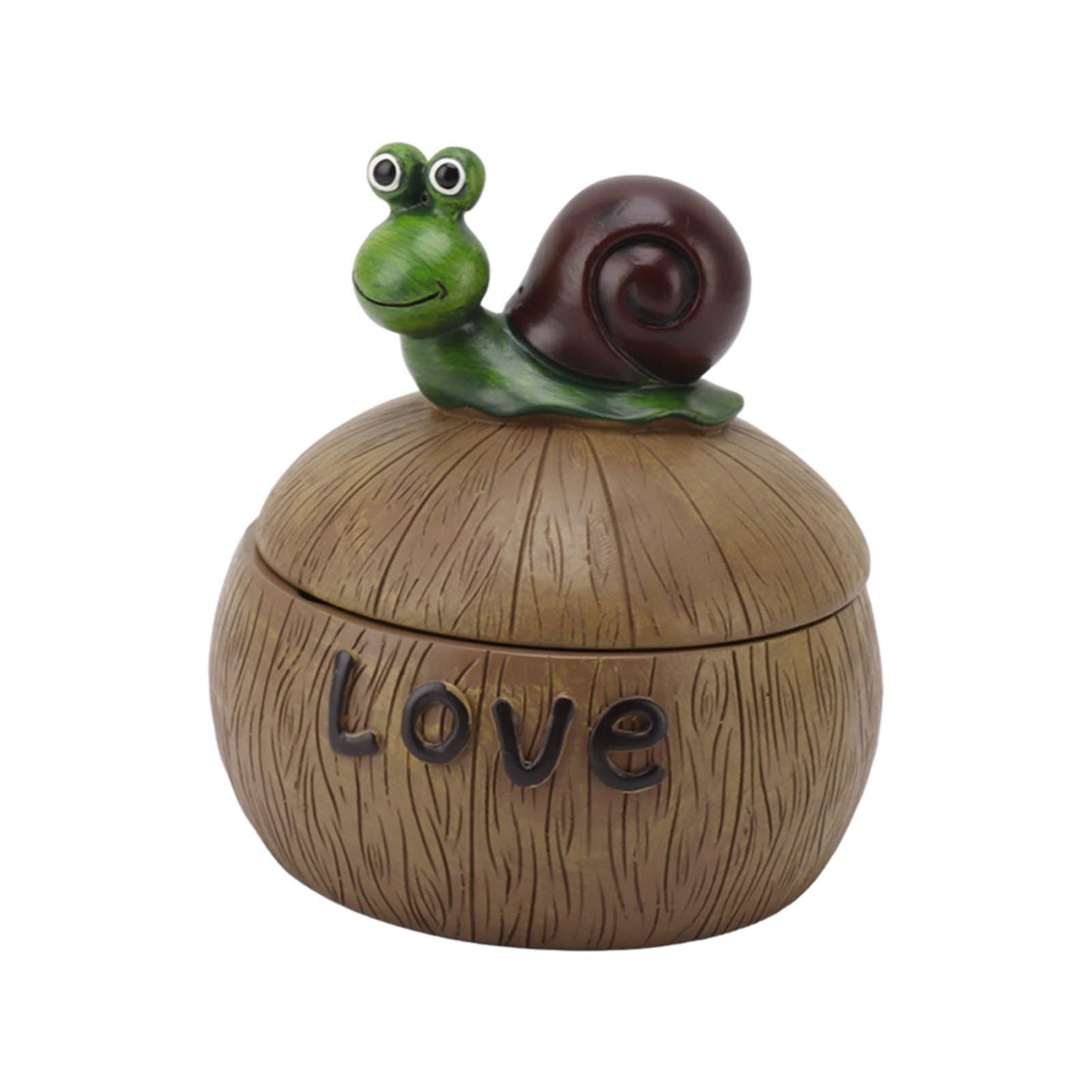 Cute Resin Ashtray Innovative Cartoon Animal Hand Painted Cigarette Ashtray with Lid for Home Living Room Office Snail - view 2