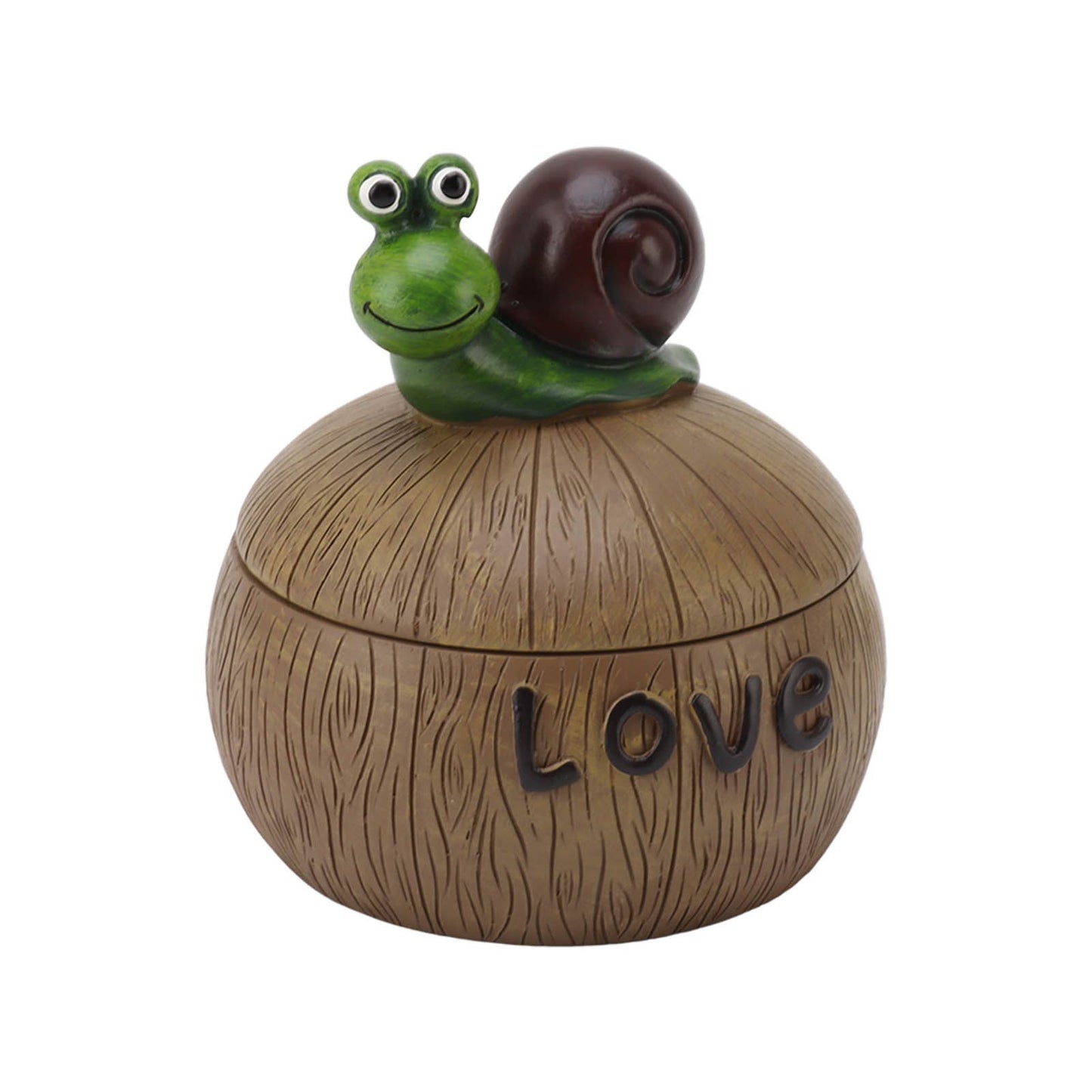 Cute Resin Ashtray Innovative Cartoon Animal Hand Painted Cigarette Ashtray with Lid for Home Living Room Office Snail - view 3