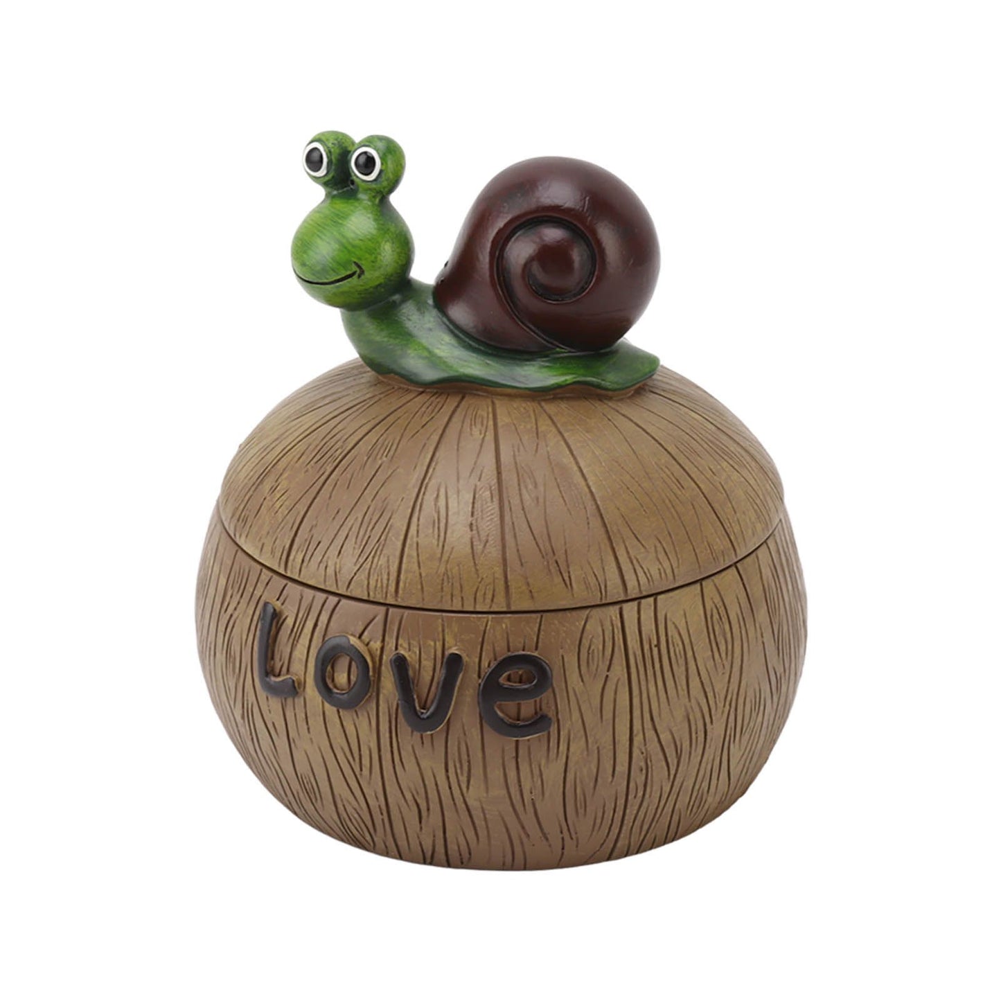 Cute Resin Ashtray Innovative Cartoon Animal Hand Painted Cigarette Ashtray with Lid for Home Living Room Office Snail - view 4