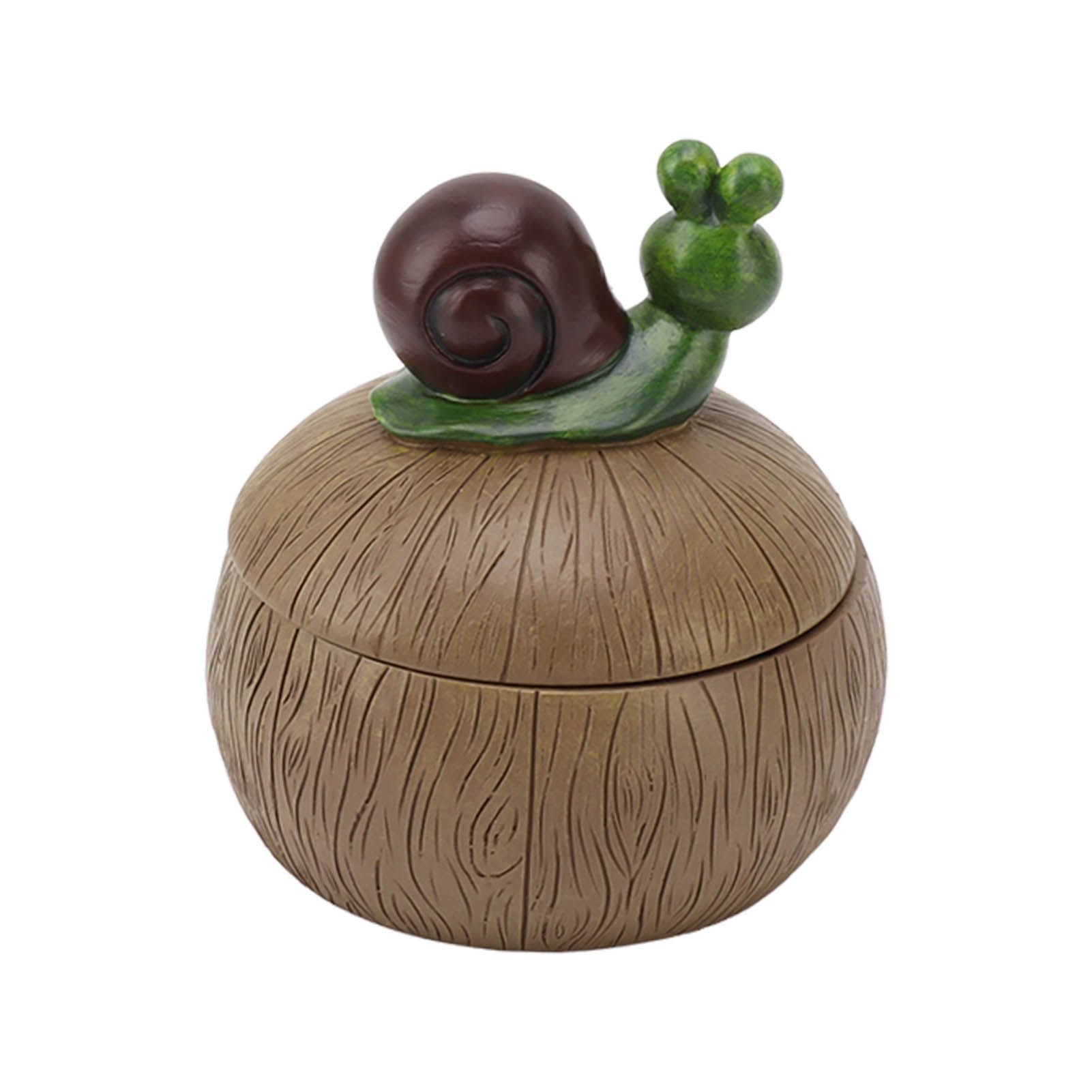 Cute Resin Ashtray Innovative Cartoon Animal Hand Painted Cigarette Ashtray with Lid for Home Living Room Office Snail - view 5