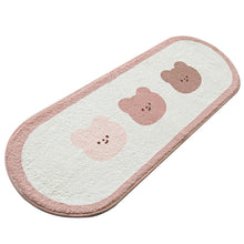 Cartoon Animal Pattern Area Rug Door Mat Soft Cute Oval Rug Bedside Carpet Decoration for Home Bedroom Brown Bear - view 2