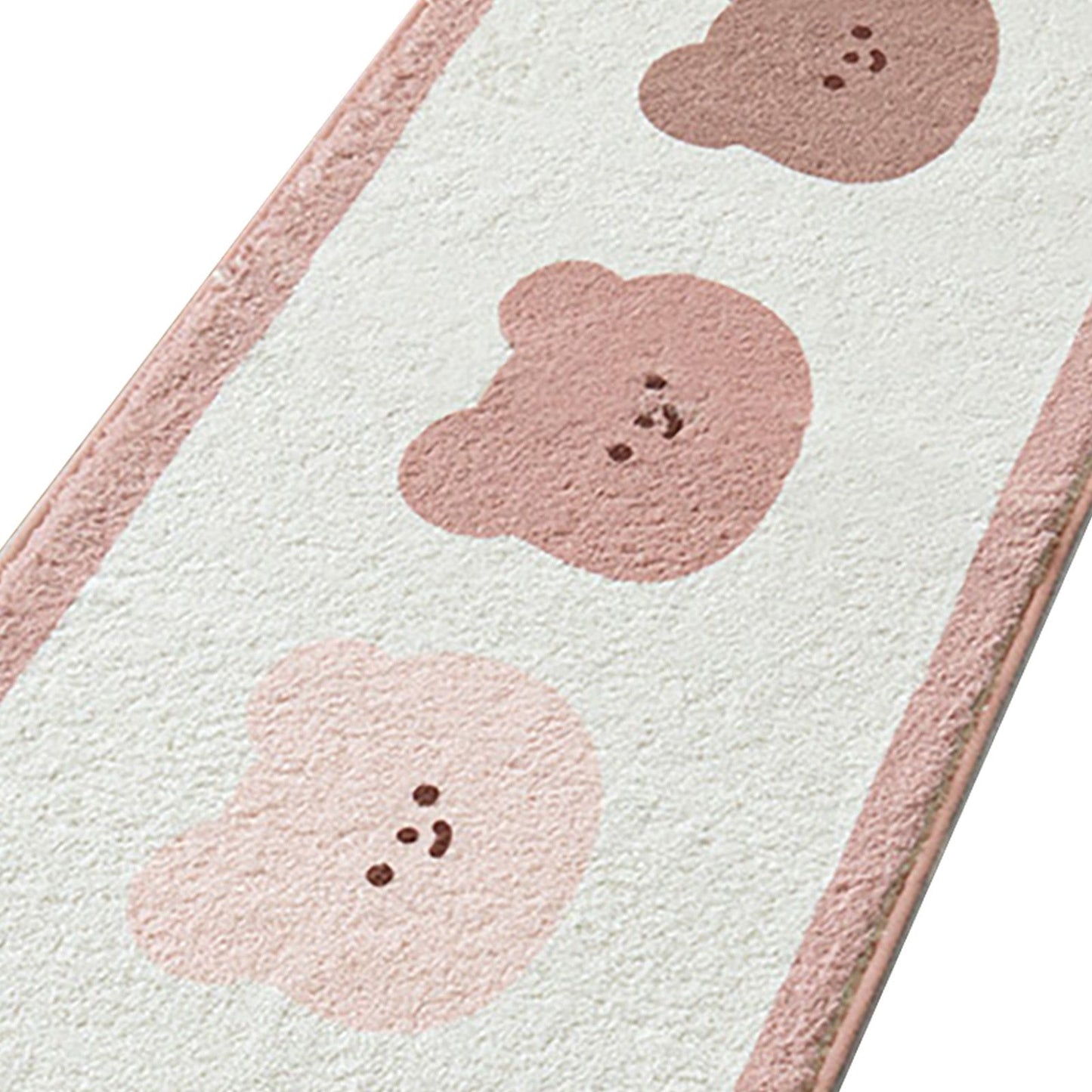 Cartoon Animal Pattern Area Rug Door Mat Soft Cute Oval Rug Bedside Carpet Decoration for Home Bedroom Brown Bear - view 9
