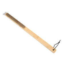 Pizza Oven Brush with Hanging Hole Bamboo Handle Wire BBQ Grill Cleaning Brush with Scraper - view 2