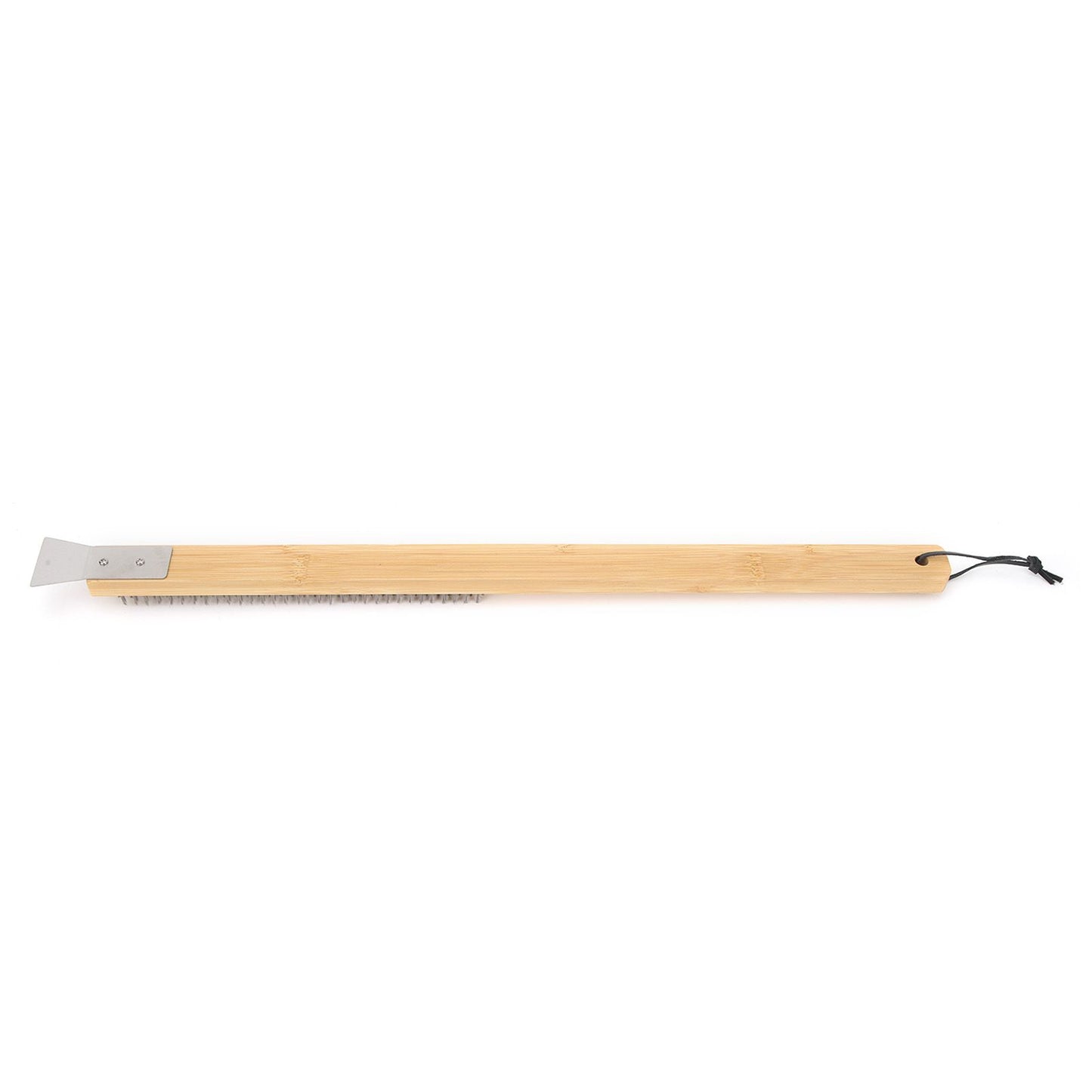 Pizza Oven Brush with Hanging Hole Bamboo Handle Wire BBQ Grill Cleaning Brush with Scraper - view 5
