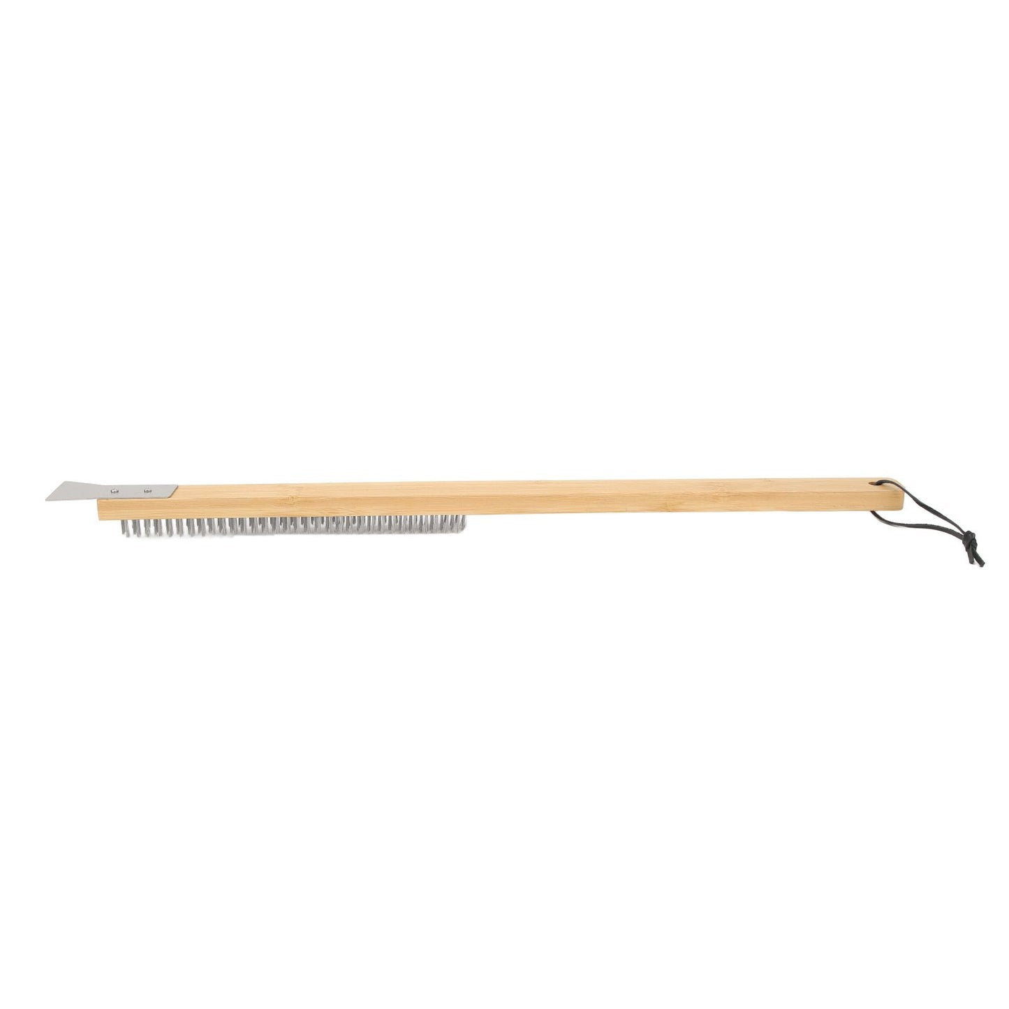 Pizza Oven Brush with Hanging Hole Bamboo Handle Wire BBQ Grill Cleaning Brush with Scraper - view 6