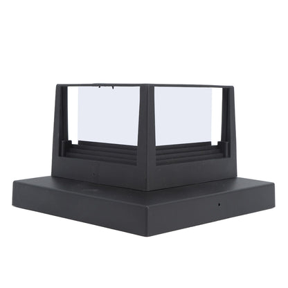 Square Outdoor Fence Post Cap Light Solar Post Light LED Landscape Lighting for Household Garden Courtyard Fence Dual Color Light Black - view 2