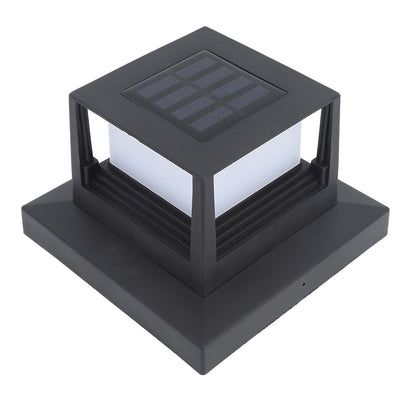 Square Outdoor Fence Post Cap Light Solar Post Light LED Landscape Lighting for Household Garden Courtyard Fence Dual Color Light Black - view 8