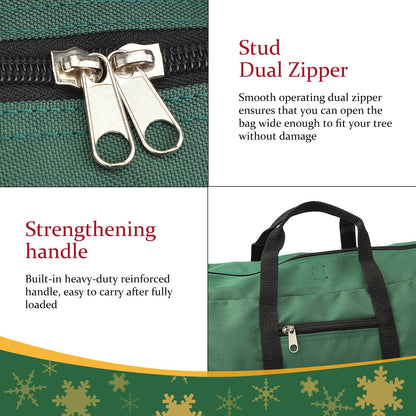 Christmas Tree Storage Bag 600D Oxford Cloth with Handle for 7in Tall Detachable Tree Red 152.4x50.8x63.5cm - view 6