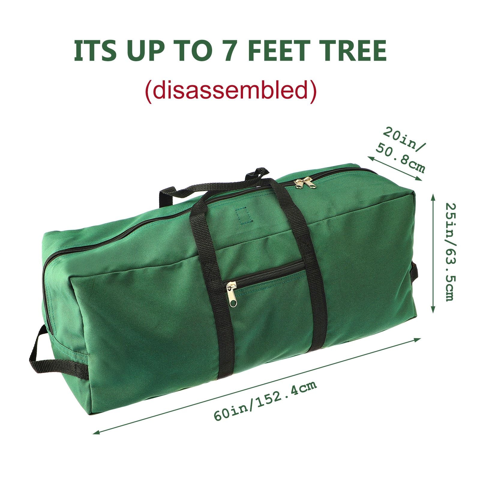 Christmas Tree Storage Bag 600D Oxford Cloth with Handle for 7in Tall Detachable Tree Red 152.4x50.8x63.5cm - view 8