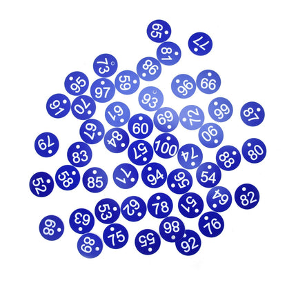 50PCS Numbered Label Numbered Tag for Farm Livestock Beekeeping Husbandry Breeding Supplies51-100 Blue - view 3